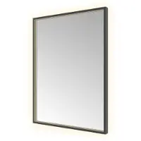 Hotbath &More SQU680 Square spiegel 60x80cm met verlichting, spiegelverwarming, kleurwissel, dimbaar en afstandsbediening geborsteld zwart PVD