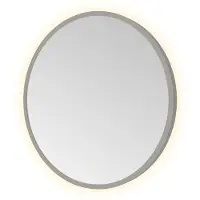 Hotbath &More ROU40 Round spiegel 40x40cm met verlichting, kleurwissel, dimbaar en afstandsbediening geborsteld gunmetal PVD
