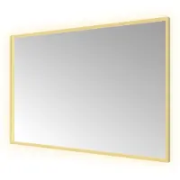 Hotbath &More SQU128 Square spiegel 120x80cm met verlichting, spiegelverwarming, kleurwissel, dimbaar en afstandsbediening geborsteld messing PVD