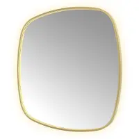 Hotbath &More Spiegel Contour 100x100cm Directe & Indirecte Verlichting - Geborsteld Messing PVD - Glas - Afgeronde Hoeken - Spiegels, Badkamerspiegels - 8721264699091