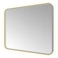 Hotbath &More Spiegel Soft Square 100x80cm Directe & Indirecte Verlichting - Geborsteld Gunmetal PVD - Glas - Afgeronde Hoeken - Spiegels, Badkamerspiegels - 8721333301665