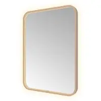 Hotbath &More SSQ680 Soft Square spiegel 60x80cm met verlichting, spiegelverwarming, kleurwissel, dimbaar en afstandsbediening geborsteld koper PVD