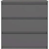 Bigbuy Ladekast - CHELSEA - 3 lades - Antraciet - 77,2 x 42,2 x 79,9 cm