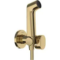 Hansgrohe bidethanddouche 1jet S EcoSmart voor koud water met porter en doucheslang 125 cm, Polished Gold-Optic