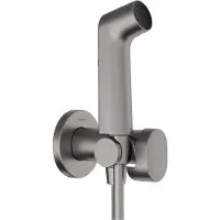 Hansgrohe bidethanddouche 1jet s ecosmart voor koud water met porter en doucheslang 125 cm, brushed black chrome