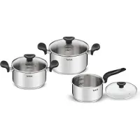 Tefal E308S674, Pannenset, Roestvrij staal, Roestvrij staal, Roestvrij staal, Zwart, Bakeliet