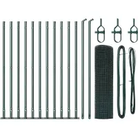 vidaXL gelast draadhek met betonnen voetstuk 25 x 0,6 m Groen Mesh