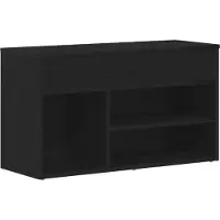 vidaXL Schoenenbank 80 x 30 x 45 cm Bewerkt hout Zwart Eiken
