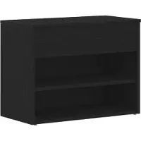 vidaXL Schoenenbank 60 x 30 x 45 cm Bewerkt hout Zwart Eiken
