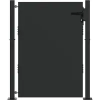 vidaXL Tuinpoort met slot Zwart 105 x 130 cm Gepoedercoat staal