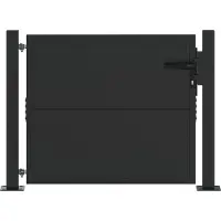 vidaXL Tuinpoort met slot Zwart 110 x 105 cm Gepoedercoat staal