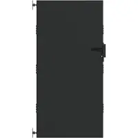 vidaXL Tuinpoort 85 x 200 cm Poedercoated staal Zwart Vergrendelbaar