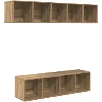 vidaXL Tv-meubelset 4 st Artisan Eiken Bewerkt hout