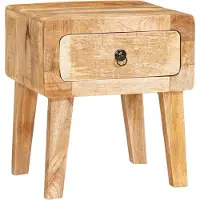 vidaXL Bijzettafel met lade Bruin 40 x 32 x 46 cm Massief Mango Hout