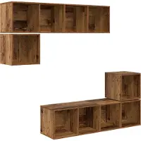 vidaXL Tv-meubelset 4 st Oud Hout Bewerkt hout
