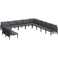 vidaXL Tuinbank Set 11 st Zwart Staal