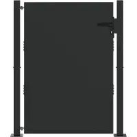 vidaXL Tuinpoort met slot Zwart 110 x 130 cm Gepoedercoat staal
