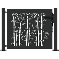 vidaXL - Tuinpoort - 110 - x - 105 - cm - Gepoedercoat - staal - Zwart - Vergrendelbaar