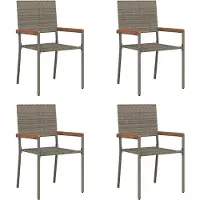 vidaXL Tuin stapelstoelen 4 st Grijs en Bruin