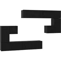 vidaXL TV Eenheden 4 st Zwart Eiken Bewerkt hout
