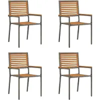 vidaXL Tuin stapelstoelen 4 st Bruin en Grijs