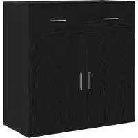 vidaXL Dressoir Zwart Eiken 78 x 38 x 80 cm Bewerkt hout