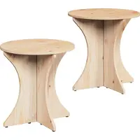 vidaXL Salontafel 2 st Naturel 46 x 46 x 47 cm Massief grenenhout