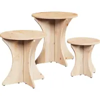 vidaXL Salontafel 3 st Naturel 46 x 46 x 47 cm