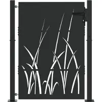 vidaXL - Tuinpoort - met - slot - Zwart - 110 - x - 130 - cm - Poedercoated - staal