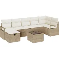 vidaXL Bankstel 4 st poly rattan