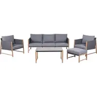 Beliani NOLA - Loungeset 5-zits - Grijs - Aluminium