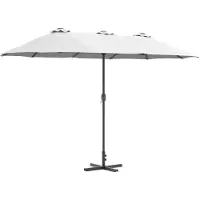 vidaXL Tuinparasol 370 x 197 x 239 cm Polyester en Aluminium Zand