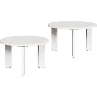 vidaXL Salontafel 2 st Wit 47,5 x 47,5 x 27 cm Massief grenenhout