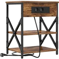 vidaXL Nachtkastje Rook Eiken 41 x 31 x 51 cm Bewerkt hout