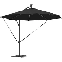vidaXL Parasol 294 x 294 x 248 cm Polyester en Aluminium Zwart