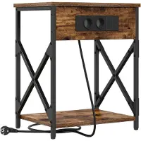 vidaXL Nachtkastje Rook Eiken 41 x 31 x 51 cm Bewerkt hout
