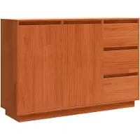 vidaXL Dressoir Bruin Eiken 111 x 34 x 75 cm Massief grenenhout