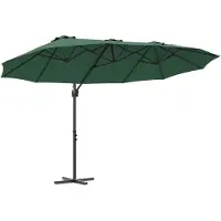 vidaXL Parasol Groen 372 x 198 x 243 cm Polyester en Aluminium