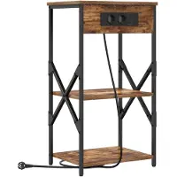 vidaXL Nachtkastje met plank Rook Eiken 41 x 31 x 76 cm Bewerkt hout