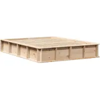 vidaXL Bedframe Bruin 135 x 190 cm Massief grenenhout