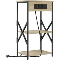 vidaXL Nachtkastje met plank Sonoma Eik 41 x 31 x 76 cm Bewerkt hout