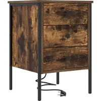 vidaXL Nachtkastje Rook Eiken 42 x 41 x 61 cm Bewerkt hout