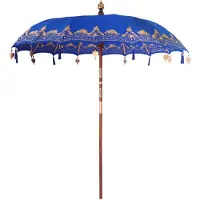 vidaXL Balinese Parasol Blauw 215 x 215 x 260 cm Katoen