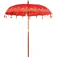 vidaXL Balinese Parasol Rood 215 x 215 x 260 cm Katoen