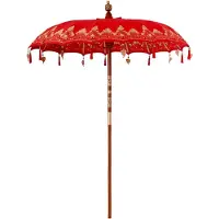 vidaXL Balinese Parasol Rood 185 x 185 x 260 cm Katoen