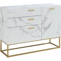 En.casa Sideboard Lavangen commode 75x100x35 cm marmerlook wit en goudkleurig []