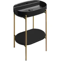 Sapho Wastafel met onderplank puno 60x86x39,6 cm mat goud