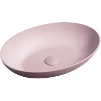 Sapho Formigo opzetwastafel betonwastafel, 60x40cm, roze