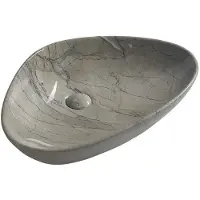 Sapho Dalma aanrecht keramische wastafel 58,5x39 cm, grigio