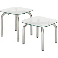 Atmosphera Créateur d'intérieur® Hecate Glazen Bijzettafel - Set van 2 stuks - 50x50x50cm - Transparant